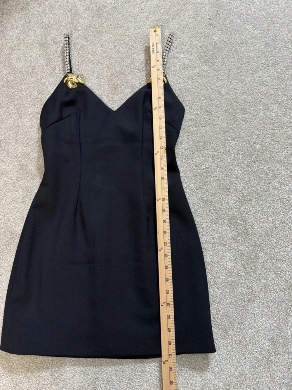Area Baroque Embellished Minidress with Crystal Straps | size 6 | Black | EUC